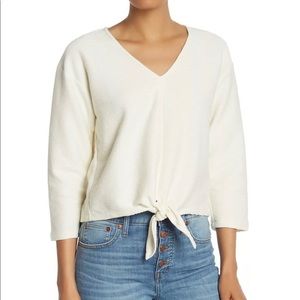 Madewell texture & Thread Long-Sleeve Tie-Front Top
